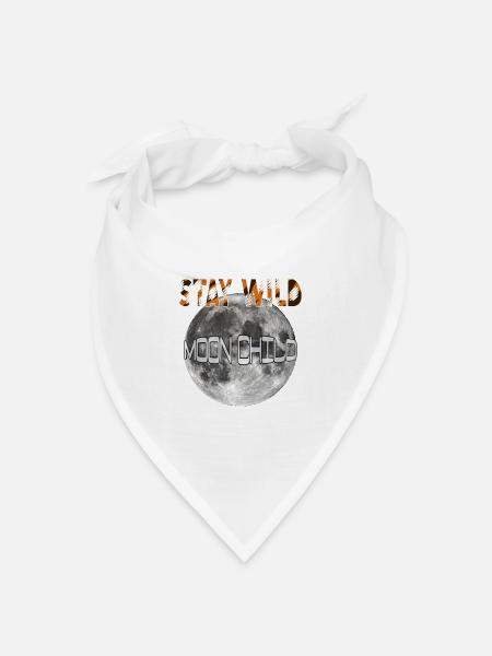 Stay wild Moonchild - Bandana Dreieckstuch - Weiß