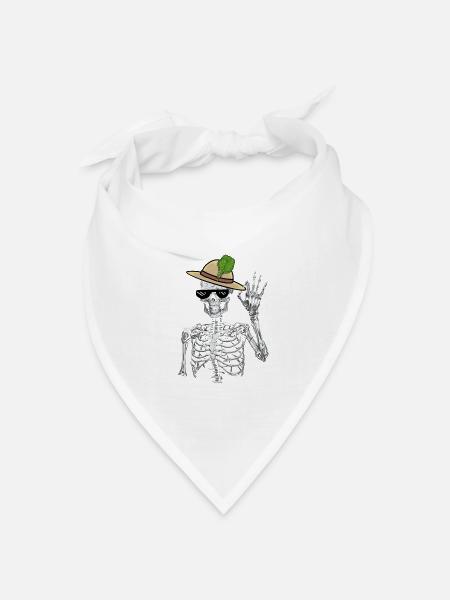 Skelett Gärtner Spinat Gärtnern Mime Vegetarier - Bandana Dreieckstuch - Weiß