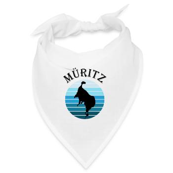 Müritzsee Kontur - Natur Pur Erleben - Bandana Dreieckstuch - Weiß - Vorne