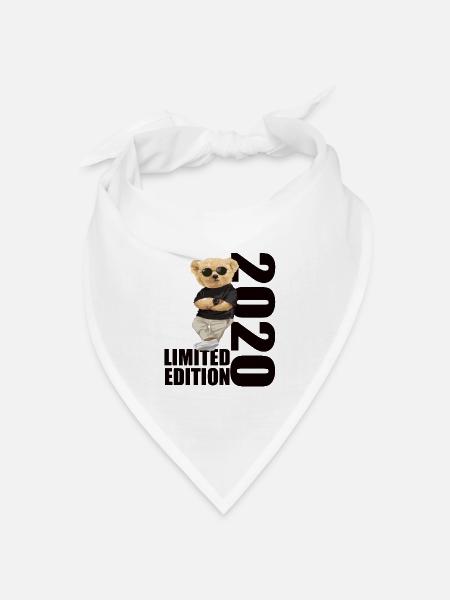 Limited Edition 2020 Bär Bären Geburtstag 2020 - Bandana Dreieckstuch - Weiß