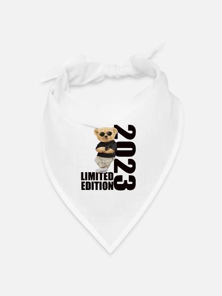 Limited Edition 2023 Bär Bären Geburtstag 2023 - Bandana Dreieckstuch - Weiß