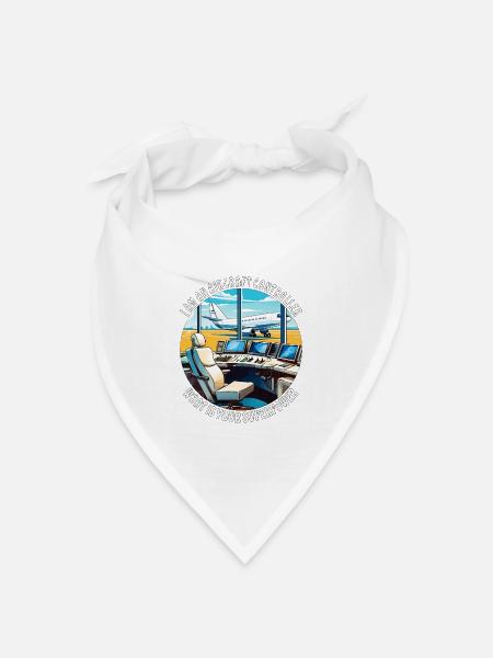 I AM AN AIRCRAFT CONTROLLER - Bandana Dreieckstuch - Weiß