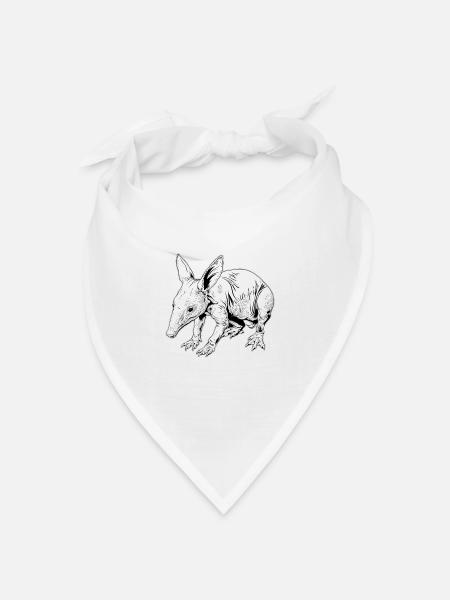 Erdferkeln Erdferkel - Bandana Dreieckstuch - Weiß