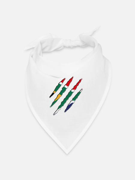 Südafrika Krallen - Bandana Dreieckstuch - Weiß