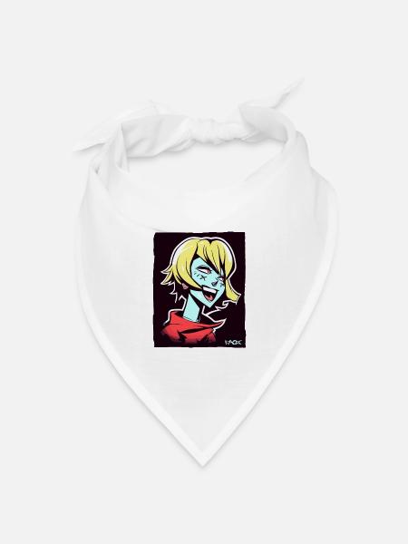 Cooles und glückliches Anime-Mädchen - Bandana Dreieckstuch - Weiß