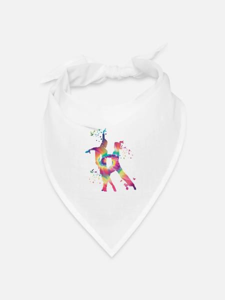 Latin Dancing Couple Aquarell Tänzerin - Bandana Dreieckstuch - Weiß