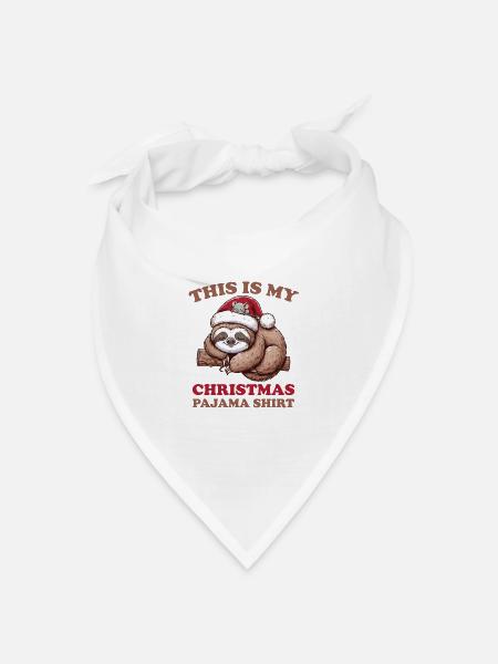 Faultier Maus Weihnachts Schlafanzug Faultiere - Bandana Dreieckstuch - Weiß