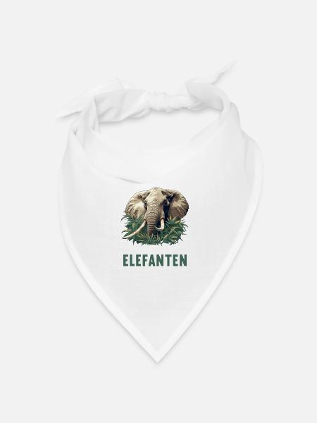 Elefanten Elefant - Bandana Dreieckstuch - Weiß