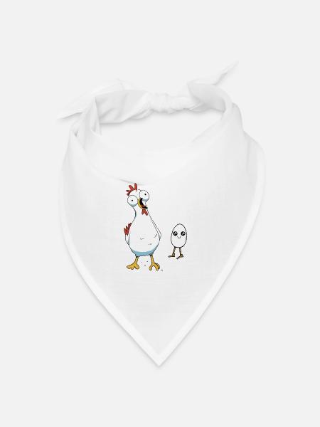 Huhn Henne Ei Eier Küken Baby Geflügel Hühner - Bandana Dreieckstuch - Weiß