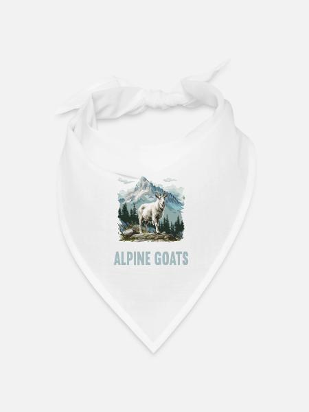 Alpine Goat Bergziegen Bergziege - Bandana Dreieckstuch - Weiß