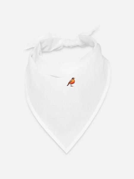 Robin Rotkehlchen - Bandana Dreieckstuch - Weiß