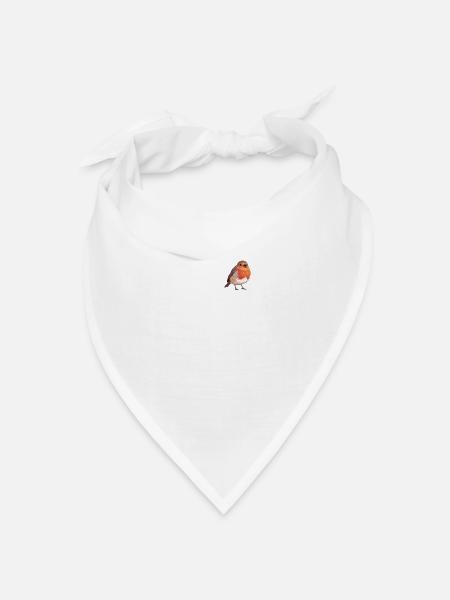 Robin Rotkehlchen - Bandana Dreieckstuch - Weiß