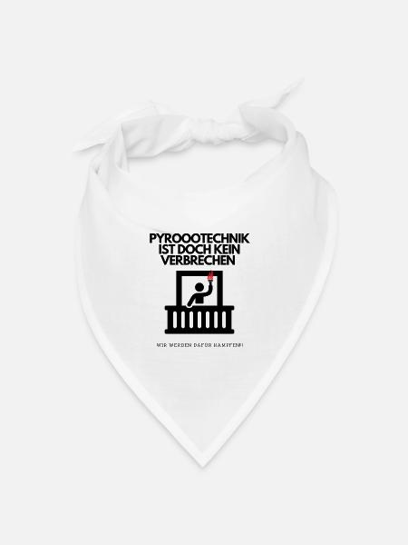 Pyrotechnik ist doch kein verbrechen lustiges Meme - Bandana Dreieckstuch - Weiß
