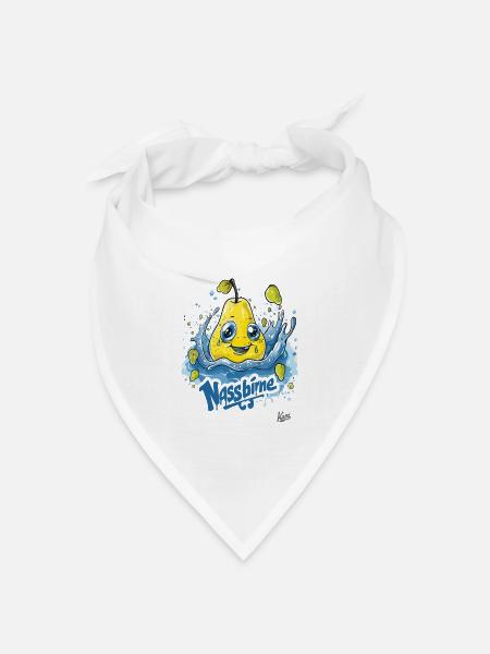 Lustige Wasser-Nasse-Birne: Eine Nassbirne - Bandana Dreieckstuch - Weiß