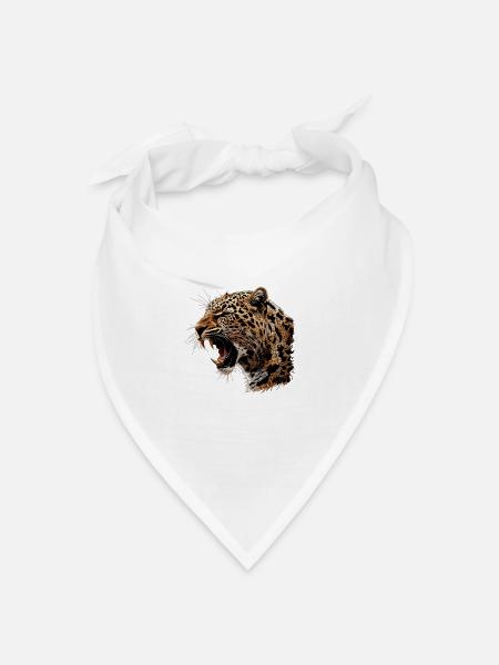 Leoparden Leopard - Bandana Dreieckstuch - Weiß