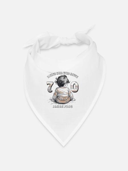KIND 70. GEBURTSTAG - Bandana Dreieckstuch - Weiß