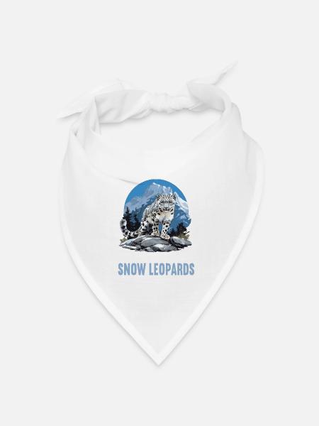 Snow Leopard Schneeleoparden Schneeleopard - Bandana Dreieckstuch - Weiß