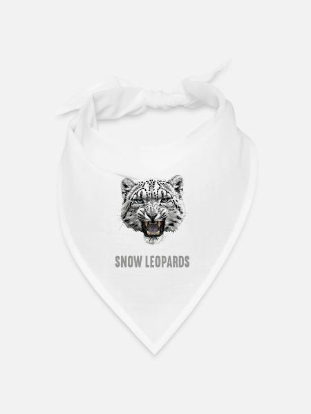 Snow Leopard Schneeleoparden Schneeleopard - Bandana Dreieckstuch - Weiß