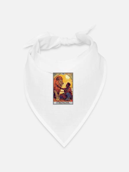 Tarotkarten Tarotkarte Strength Kraft - Bandana Dreieckstuch - Weiß