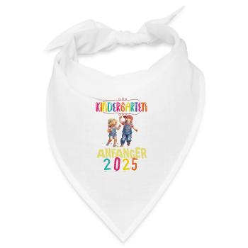 Kindergarten Anfänger 2025 Kita Krippe Hort - Bandana Dreieckstuch - Weiß - Vorne