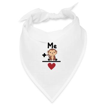 Lieblingstier Affe Liebe Herz Affen - Bandana Dreieckstuch - Weiß - Vorne