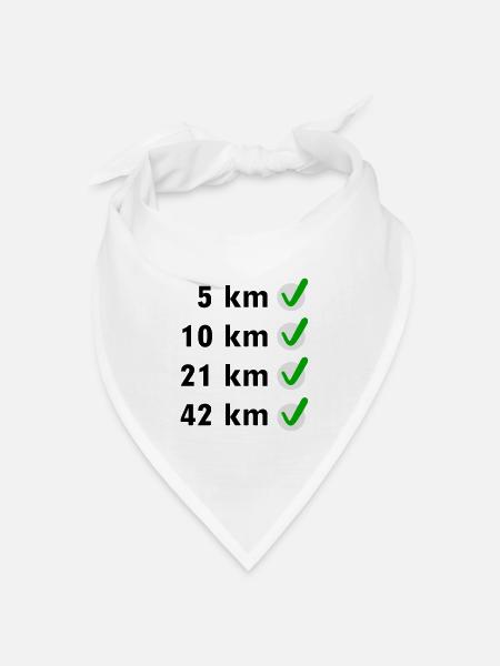 Marathon Checkliste - Bandana Dreieckstuch - Weiß