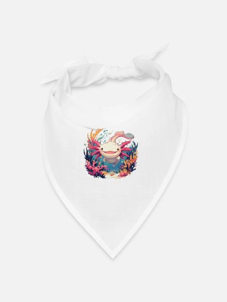 Axolotl - Bandana Dreieckstuch - Weiß