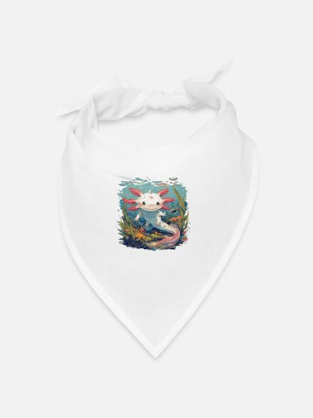 Axolotl - Bandana Dreieckstuch - Weiß