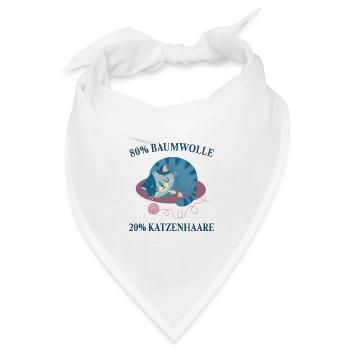 Katzen Katzenhaare Katzenliebhaber - Bandana Dreieckstuch - Weiß - Vorne