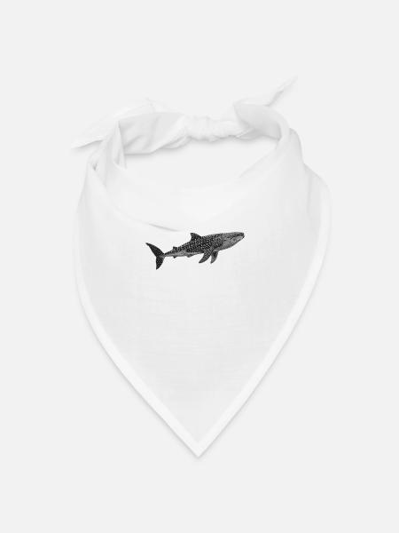 Whale Shark Walhaie Walhai - Bandana Dreieckstuch - Weiß
