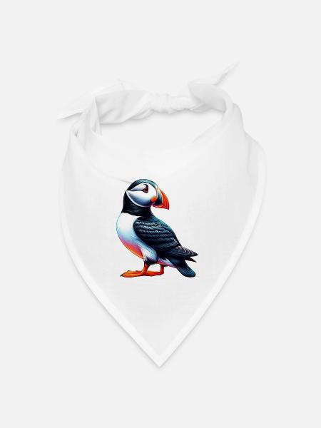 Papageitaucher - Bandana Dreieckstuch - Weiß