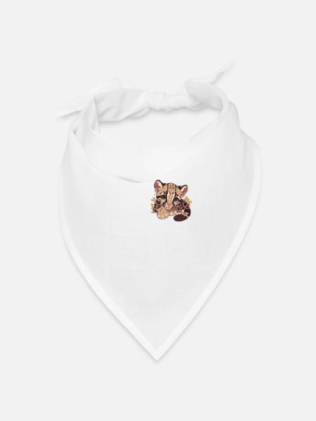Clouded Leopard Nebelparder - Bandana Dreieckstuch - Weiß