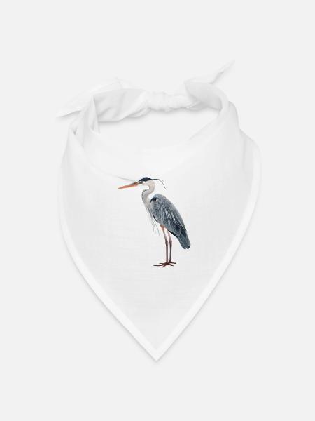 Heron Reiher - Bandana Dreieckstuch - Weiß