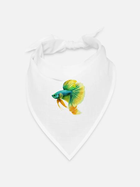 Bettas Betta Fisch Betta - Bandana Dreieckstuch - Weiß