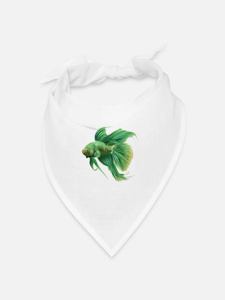 Bettas Betta Fisch Betta - Bandana Dreieckstuch - Weiß