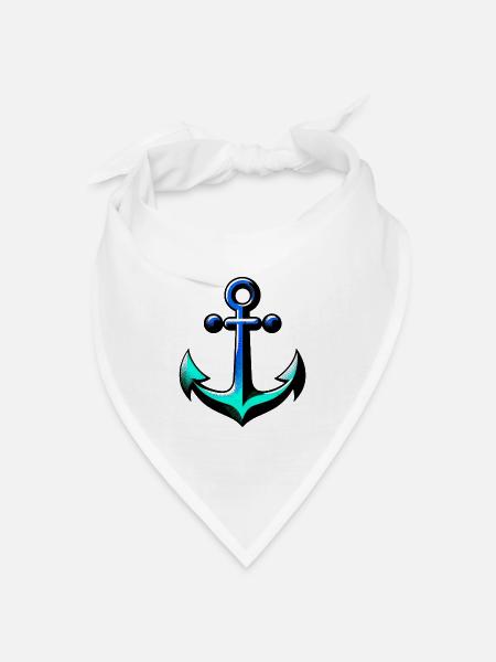 Ein Anker - Bandana Dreieckstuch - Weiß