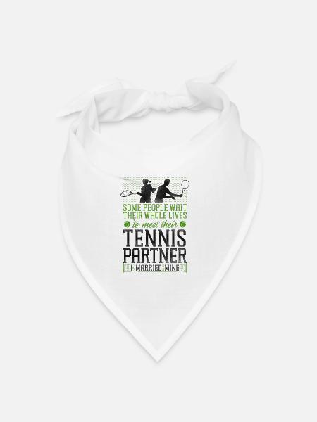 Funny Tennis Player Racket Husband - Bandana Dreieckstuch - Weiß