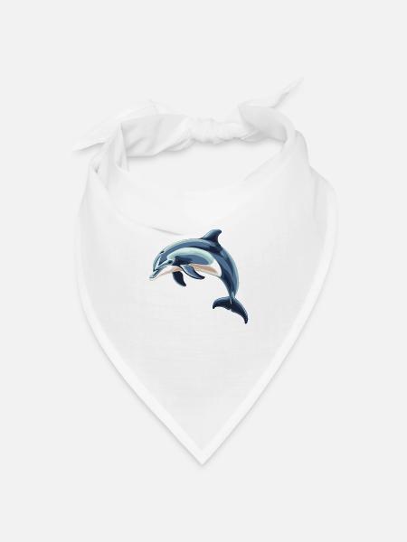 Dolphin Delfine Delfin - Bandana Dreieckstuch - Weiß