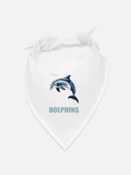 Dolphin Delfine Delfin - Bandana Dreieckstuch - Weiß