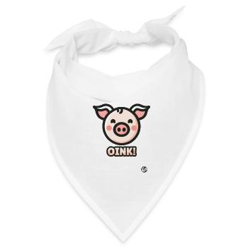 Kleines Schweinchen das Oink Schwein - Bandana Dreieckstuch - Weiß - Vorne