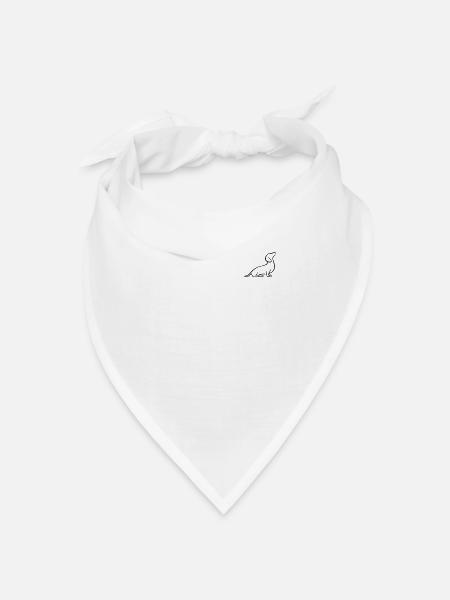 Dachshund, Dackel, Teckel, Rauhaardackel Line Art - Bandana Dreieckstuch - Weiß