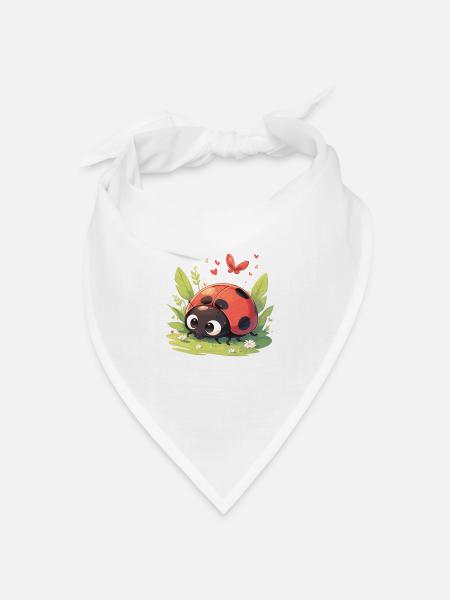Ladybug Marienkäfer - Bandana Dreieckstuch - Weiß