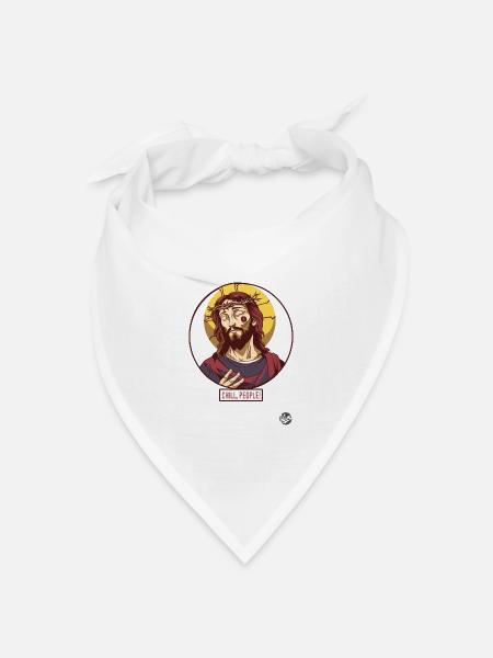 Ruhiger Jesus sagt: Entspannt euch, Leute - Bandana Dreieckstuch - Weiß