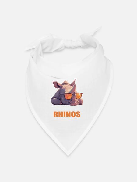 Rhino Nashörner Nashorn - Bandana Dreieckstuch - Weiß