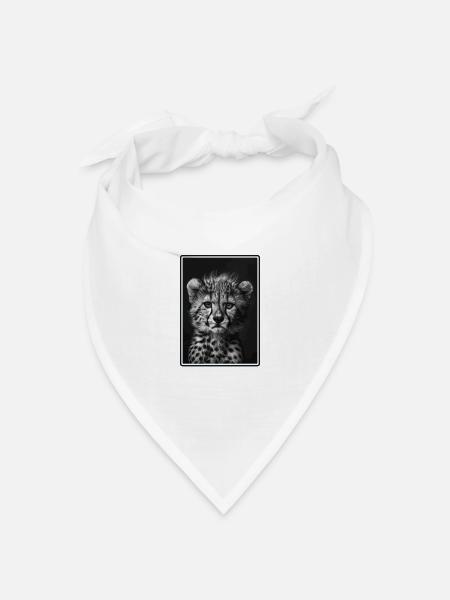 Cheetah Geparde Gepard - Bandana Dreieckstuch - Weiß