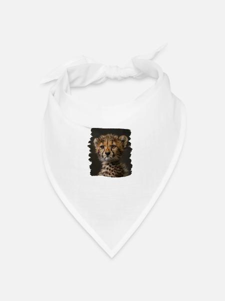 Cheetah Geparde Gepard - Bandana Dreieckstuch - Weiß