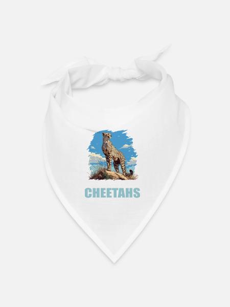 Cheetah Geparde Gepard - Bandana Dreieckstuch - Weiß