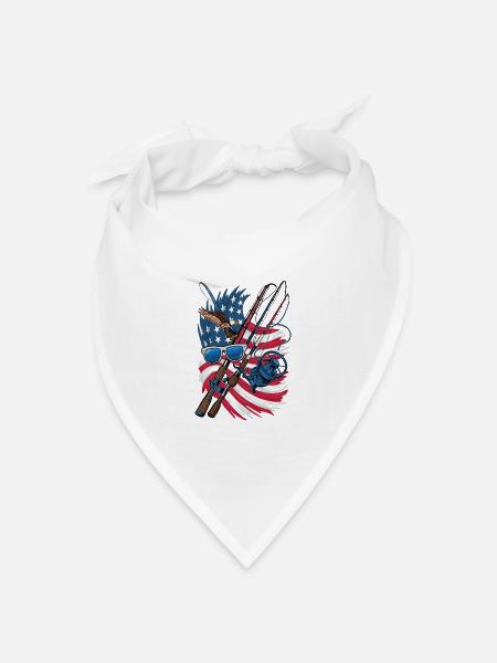 USA Fliegenfischen Abenteuer - Bandana Dreieckstuch - Weiß