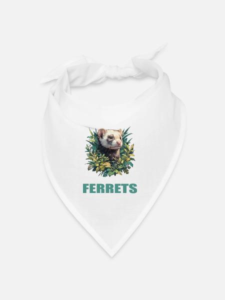Ferret Frettchen - Bandana Dreieckstuch - Weiß