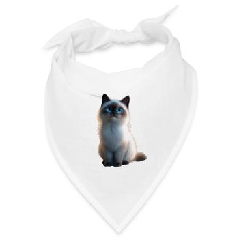 Birma Katze Heilige Birmakatze Süße Birma Katzen - Bandana Dreieckstuch - Weiß - Vorne